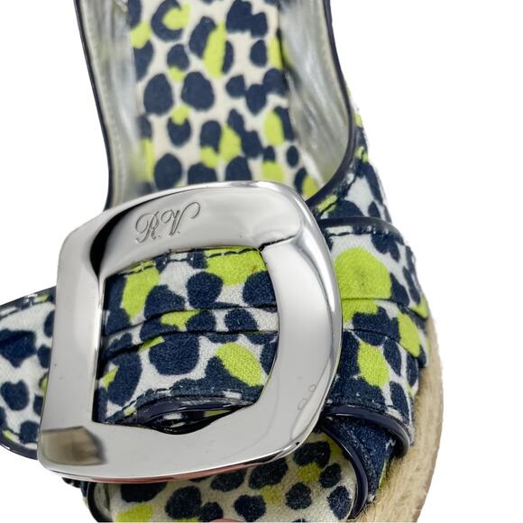 Roger Vivier Cordella Espadrille Wedge Slingback Sandals size 38 / US7-7.5 - Picture 7 of 16